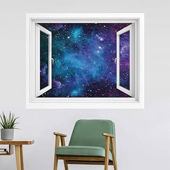 Amazon|宇宙の装飾 絵画風 PVC壁紙ポスター 100x70 cm 宇宙天の川の